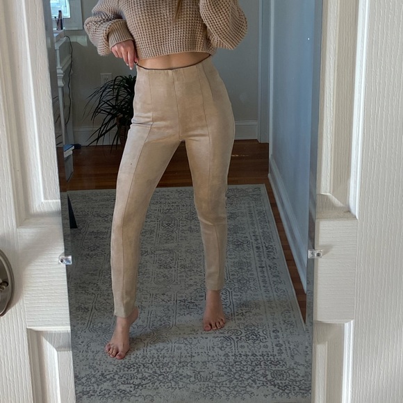 ZARA SUEDE LEGGINGS - Picture 1 of 7